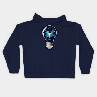Trapped Blue Butterfly Monarch by Tobe Fonseca Kids Hoodie